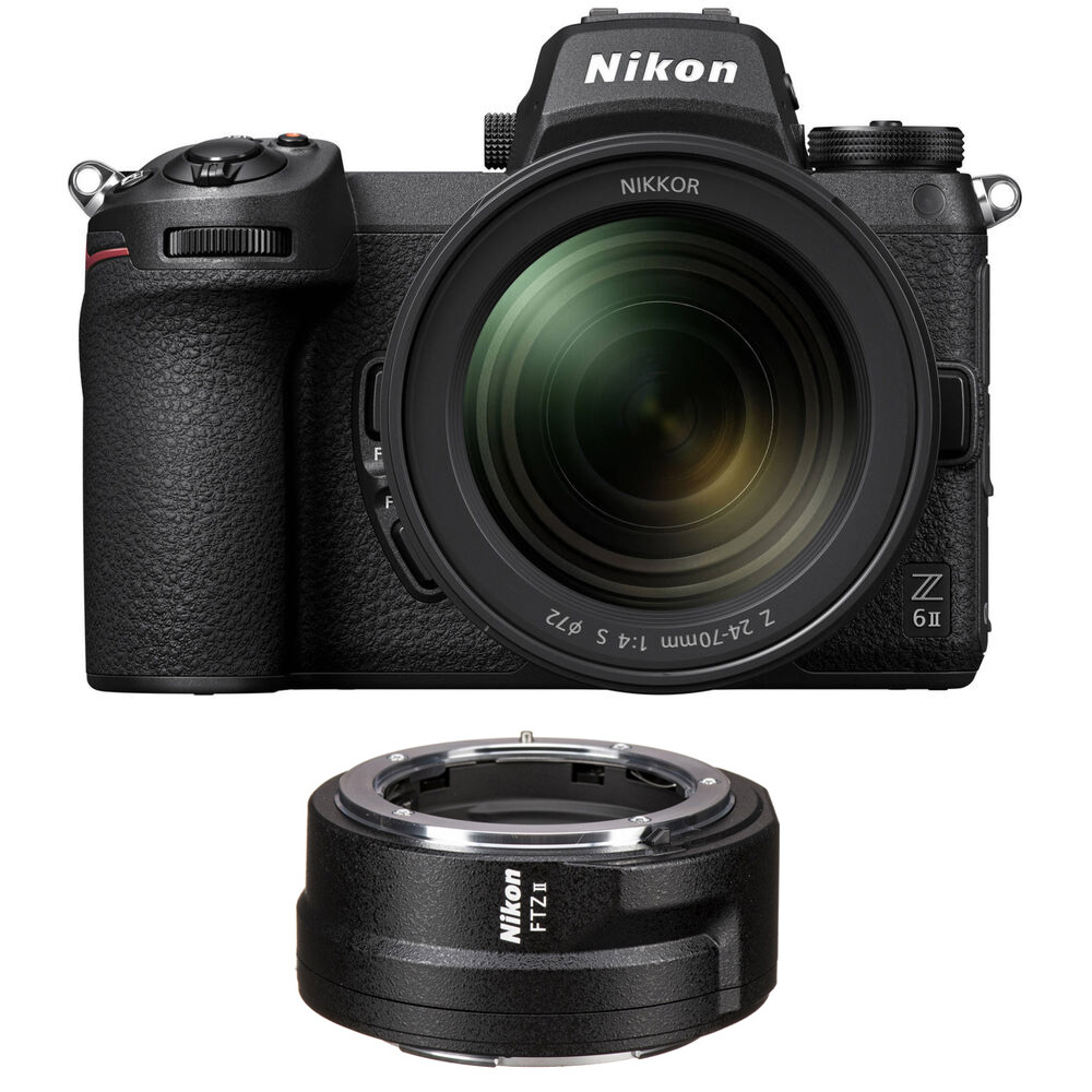 Nikon Z6 II Mirrorless Digital Camera with Z 24-70mm f/4 S Lens + FTZ II Mount Adapter Kit - 2 Year Warranty - Next Day Delivery