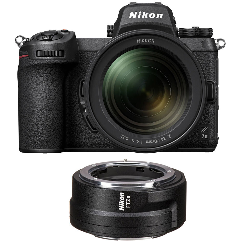 Nikon Z7 II Mirrorless Digital Camera with Z 24-70mm f/4 S Lens + FTZ II mount adapter - 2 Year Warranty - Next Day Delivery